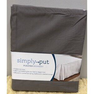 Simply Put Pleated Bedskirt King Gray